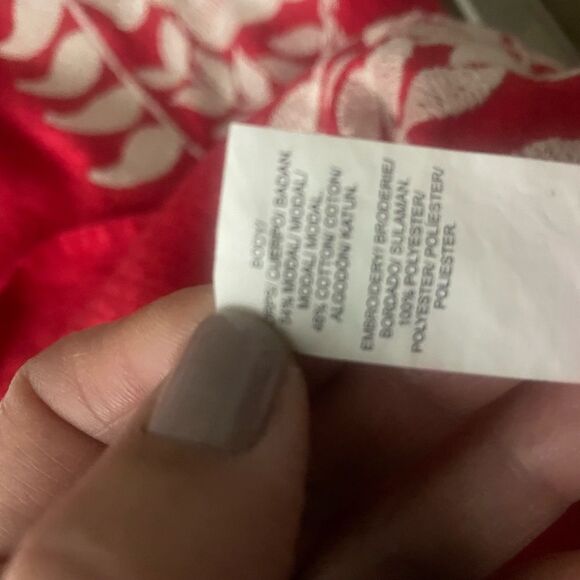 Lucky Brand red with white embroidery. Size small. - Picture 4 of 4